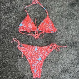 Orange and blue bikini
